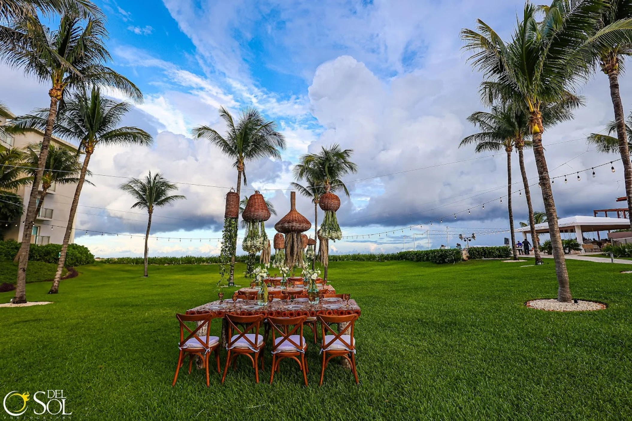 Dinner reception on the garden at Dreams Jade Resort and Spa