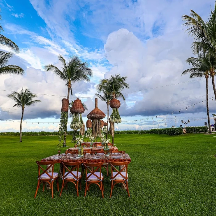 Dinner reception on the garden at Dreams Jade Resort and Spa