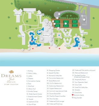 Resort map of Dreams Jade Resort & Spa