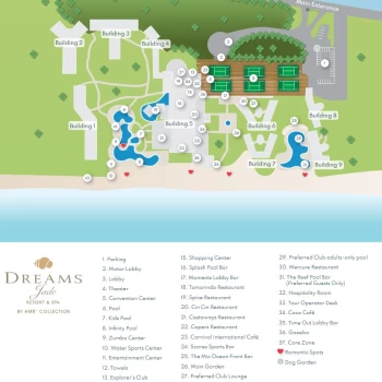 Resort map of Dreams Jade Resort & Spa