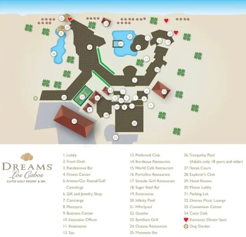 Resort map of Dreams Los Cabos Suites Golf Resort & Spa