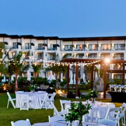 Dinner reception on seaside grill garden terrace at Dreams Macao Punta Cana