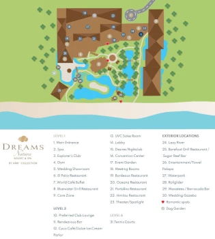 Resort map of Dreams Natura Resort & Spa