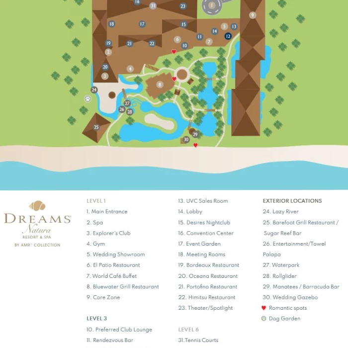 Resort map of Dreams Natura Resort & Spa