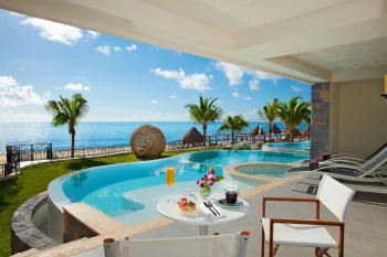 governor suite beachfront terrace at Dreams Natura Resort and Spa