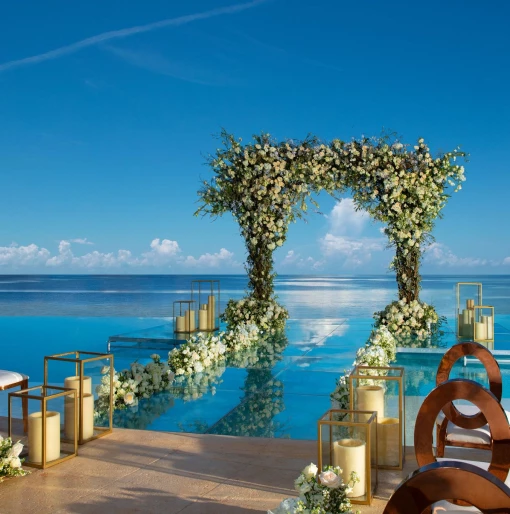 Dreams Natura Resort infinity wedding venue