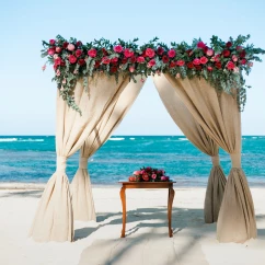 Ceremony decor on the beach at Dreams Onyx Resort & Spa