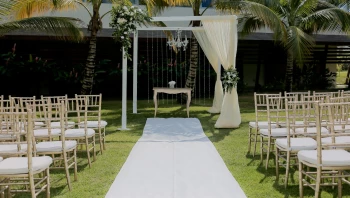 Ceremony decor on the garden area at Dreams Onyx Resort and Spa