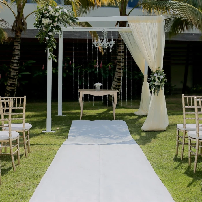 Ceremony decor on the garden area at Dreams Onyx Resort and Spa