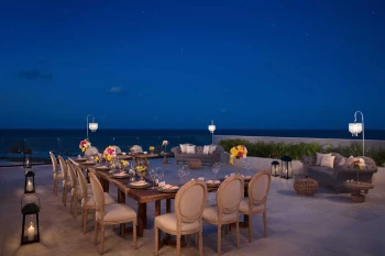 Outdoor dinner reception in paramount suite at Dreams Playa Mujeres