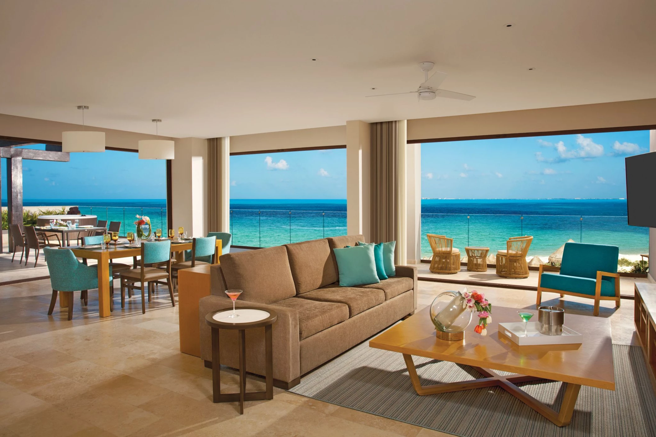 Dreams Playa Mujeres presidential suite living area oceanview