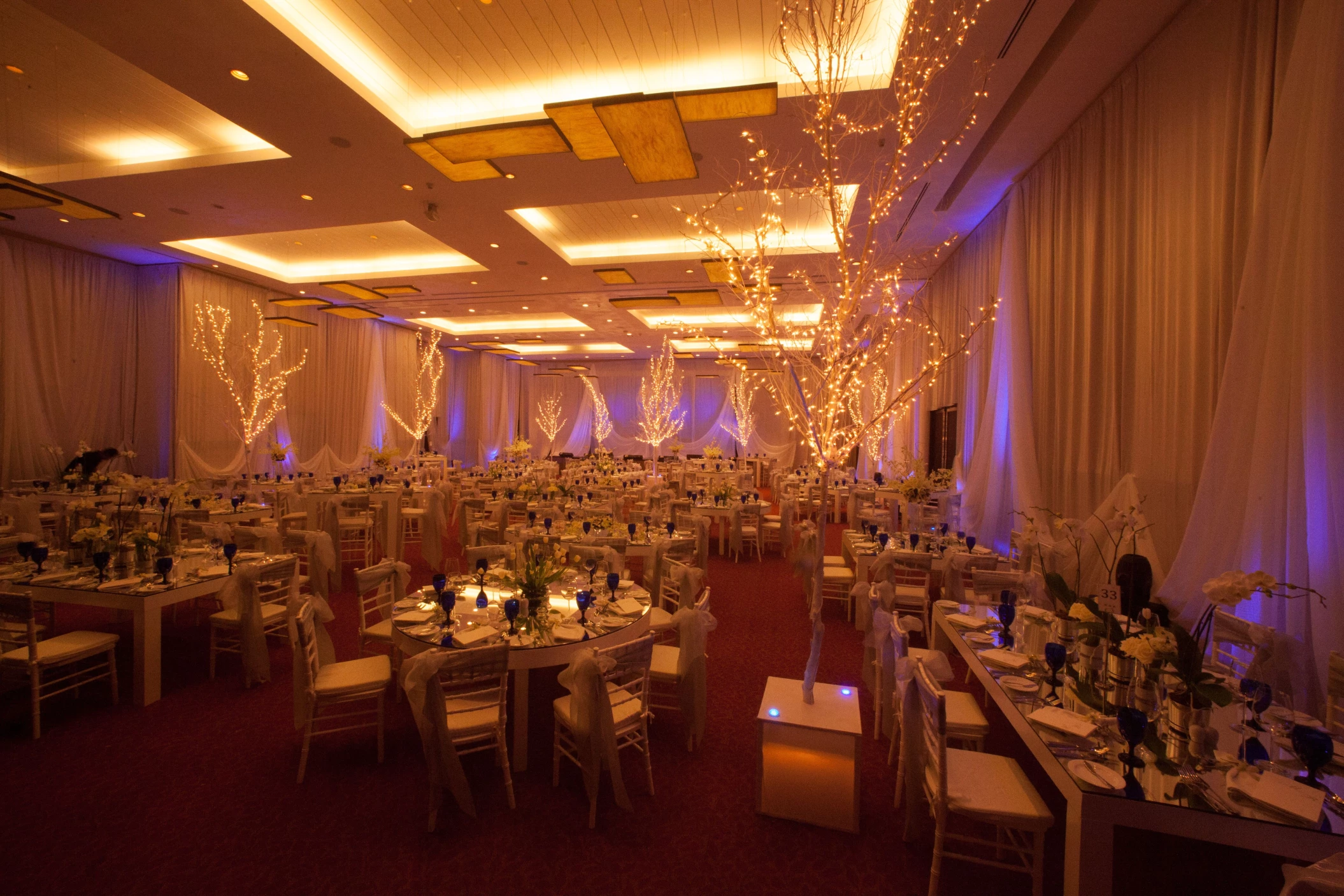 Dinner reception in Ballroom Venue at Dreams Riviera Cancun Resort and Spa