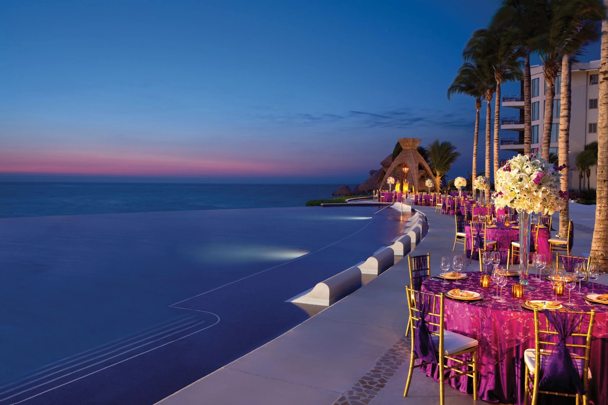 Dreams Riviera Cancun wedding venue overlooking pool and ocean