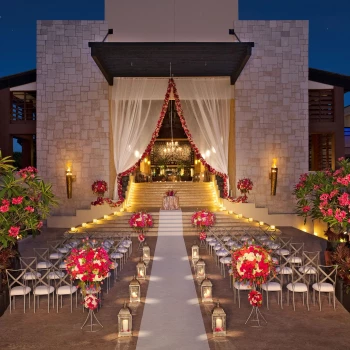 Dreams Riviera Cancun church wedding venue at night