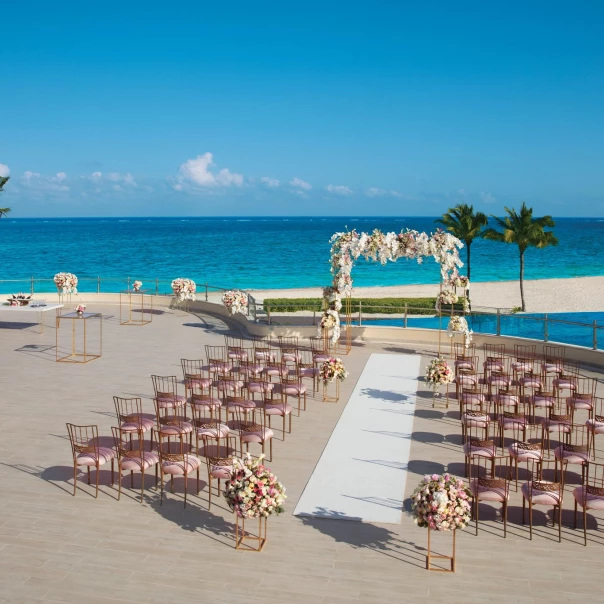 Dreams Riviera Cancun wedding venue terrace with altar