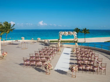 Dreams Riviera Cancun wedding venue terrace with altar