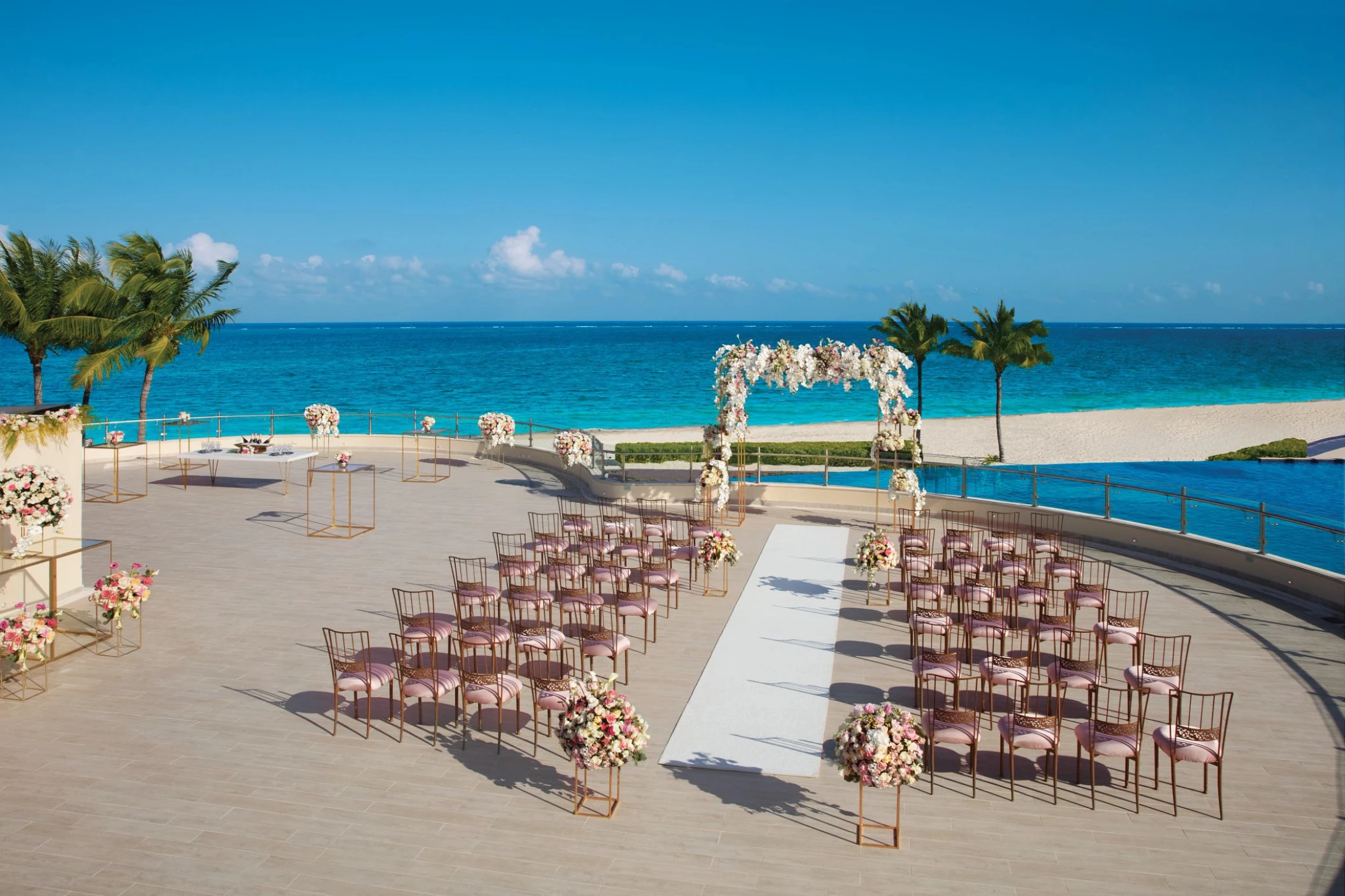 Dreams Riviera Cancun wedding venue terrace with altar