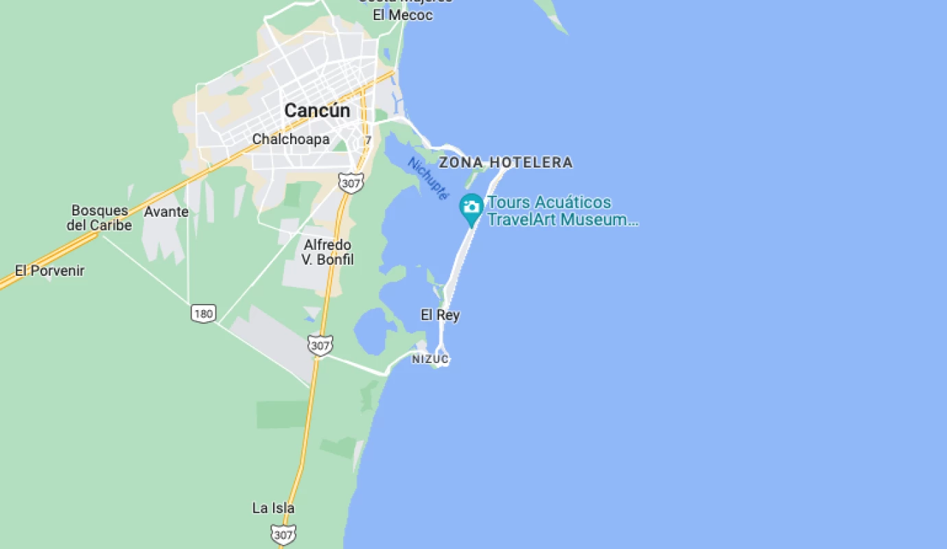 Google maps of Dreams Riviera Cancun