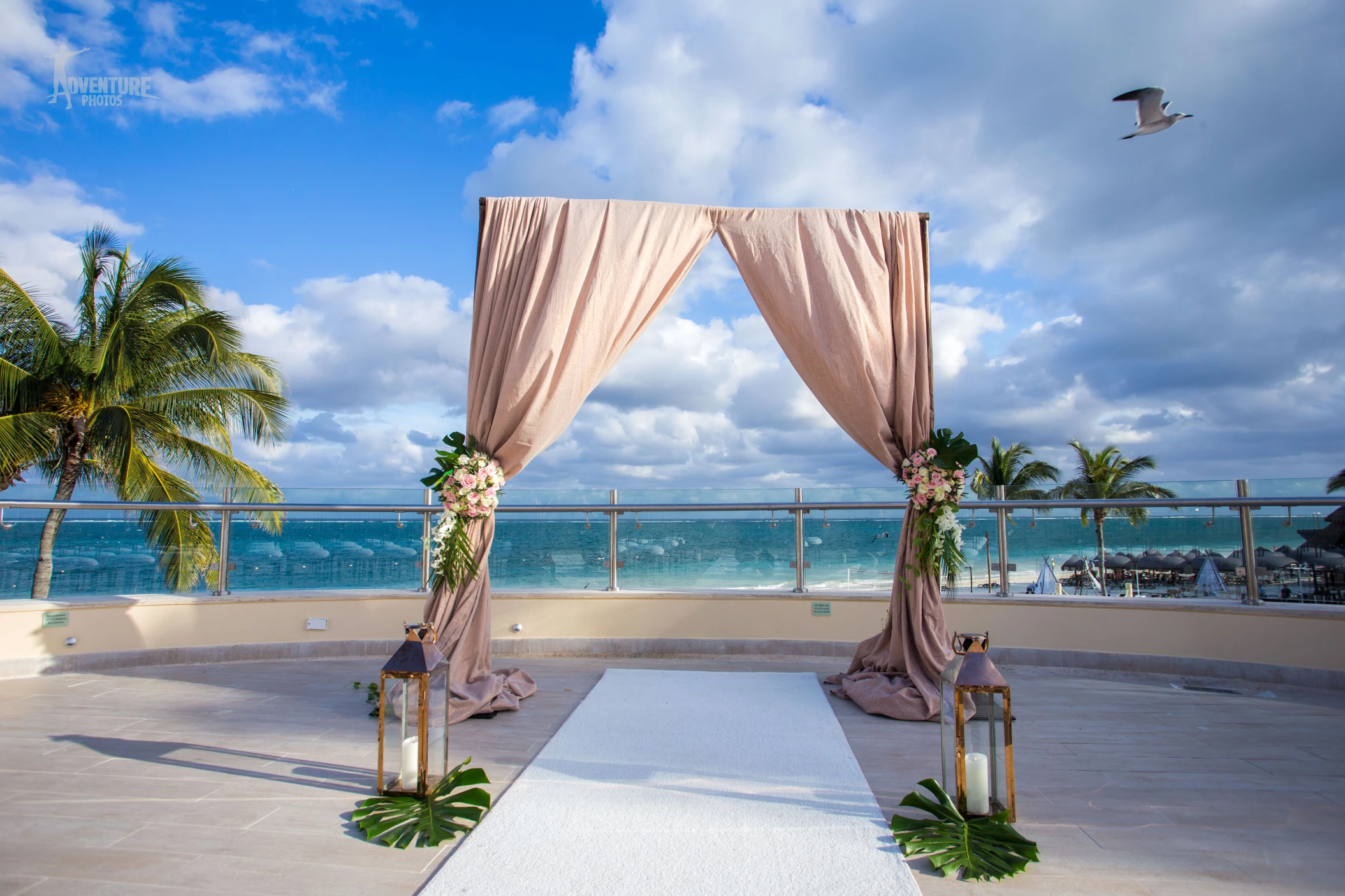 Symbolic ceremony on Oceana terrace venue at Dreams Riviera Cancun resort