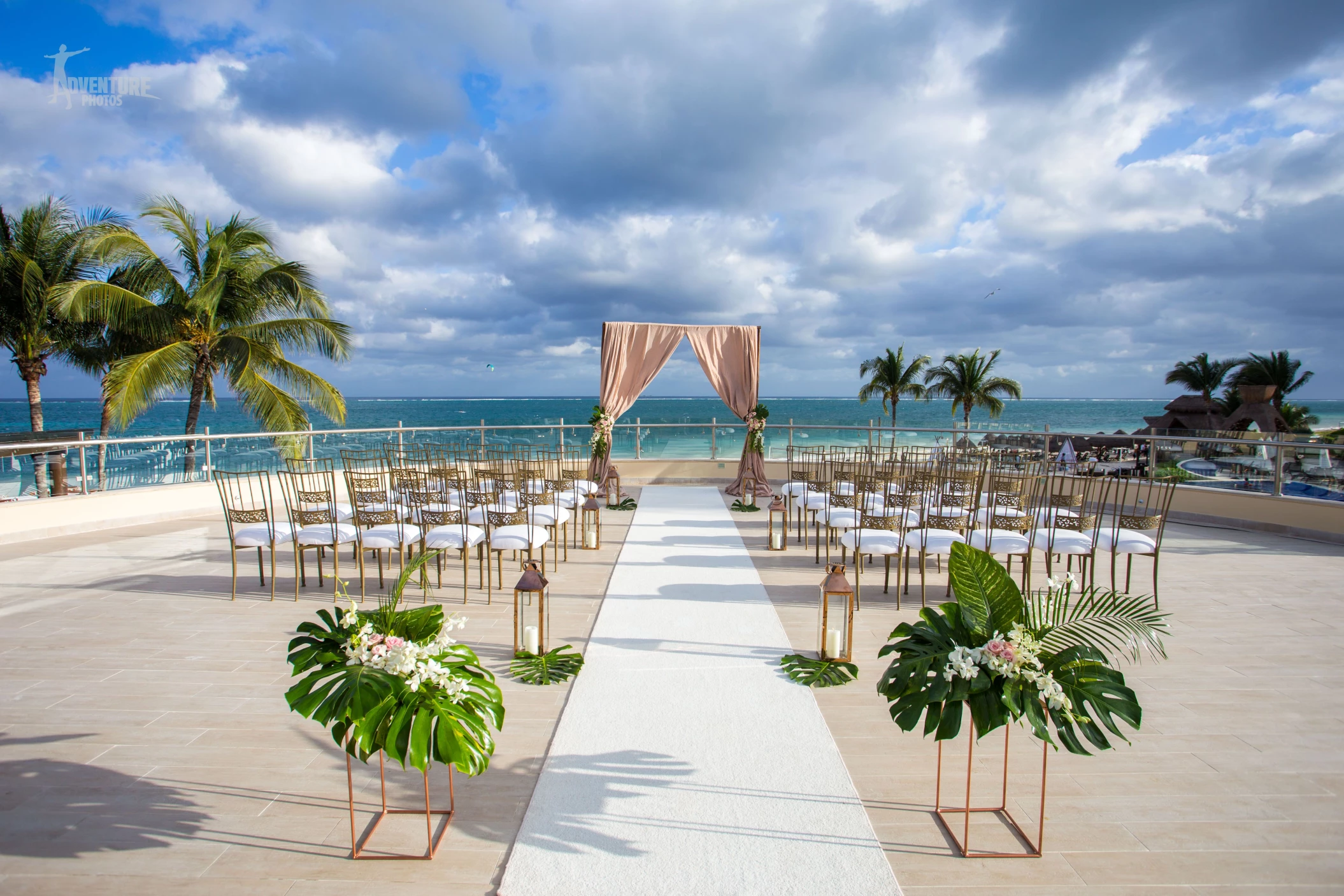 Symbolic ceremony on Oceana terrace venue at Dreams Riviera Cancun resort