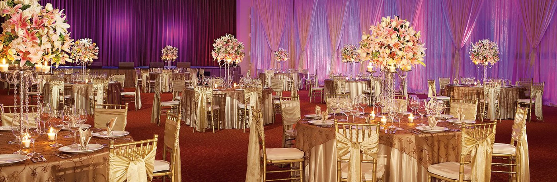 Dinner reception in Ballroom Venue at Dreams Riviera Cancun Resort and Spa