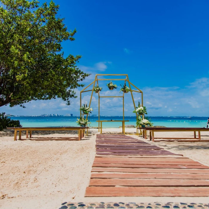 Ceremony in Waves and sand venue at Dreams Sands Cancun resort and spa