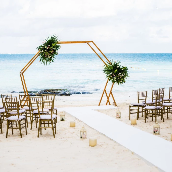 Ceremony in Waves and sand venue at Dreams Sands Cancun resort and spa