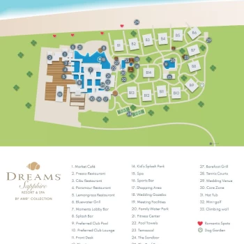 Resort map of Dreams Sapphire Resort & Spa