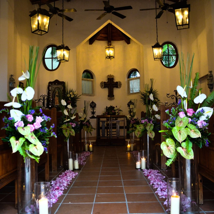 Catholic wedding in chapel wedding venue at Dreams Tulum Resort