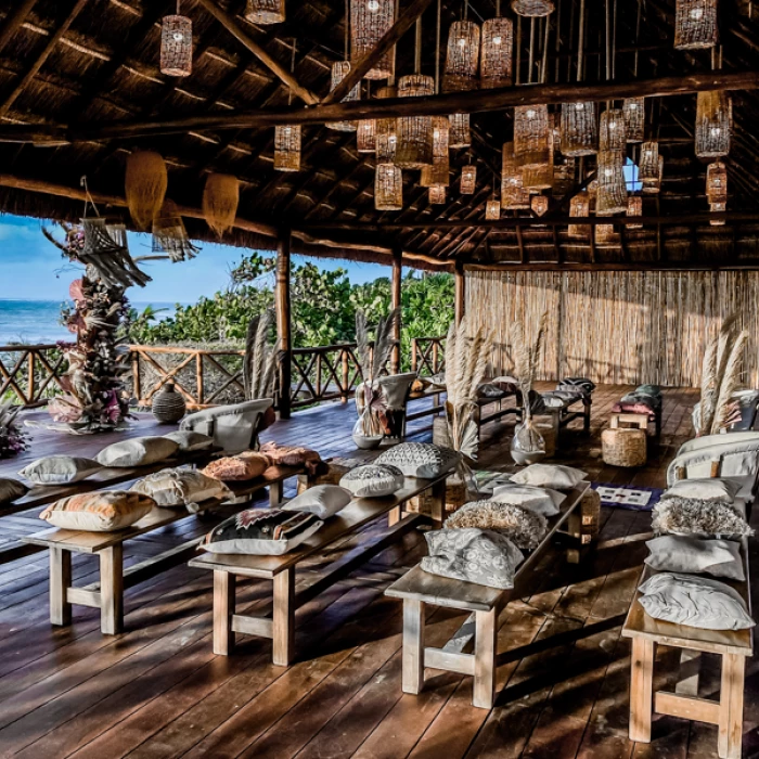 Ceremony in Tulum Beach Palapa Venue at Dreams Tulum Resort and Spa