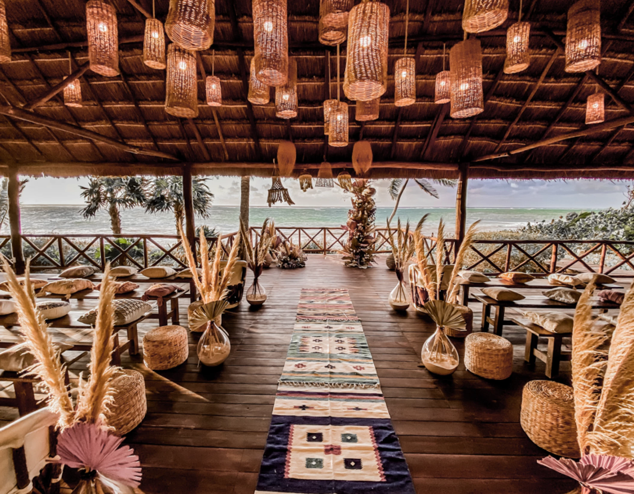 Symbolic ceremony in Tulum Beach Palapa Venue at Dreams Tulum Resort and Spa