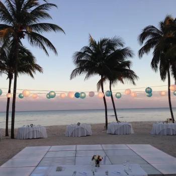 Dinner reception in Preferred Beach venue at Dreams tulum resort and spa