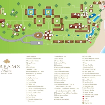 Resort map of Dreams Tulum Resort & Spa