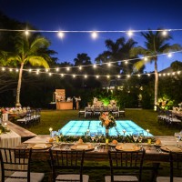 Dreams Tulum Resort garden wedding venue at night