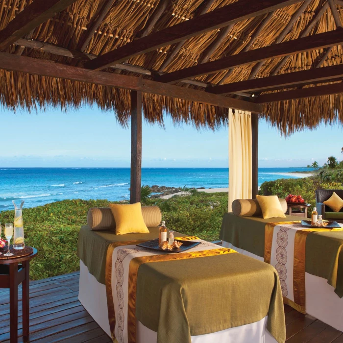 Dreams Tulum Resort spa massage palapa near beech