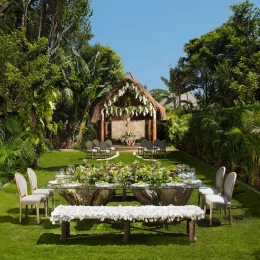 garden venue for weddings with palapa at Dreams Tulum Resort and spa