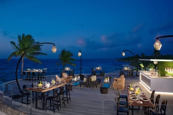 Dreams Tulum Resort wedding terrace and bar near beach