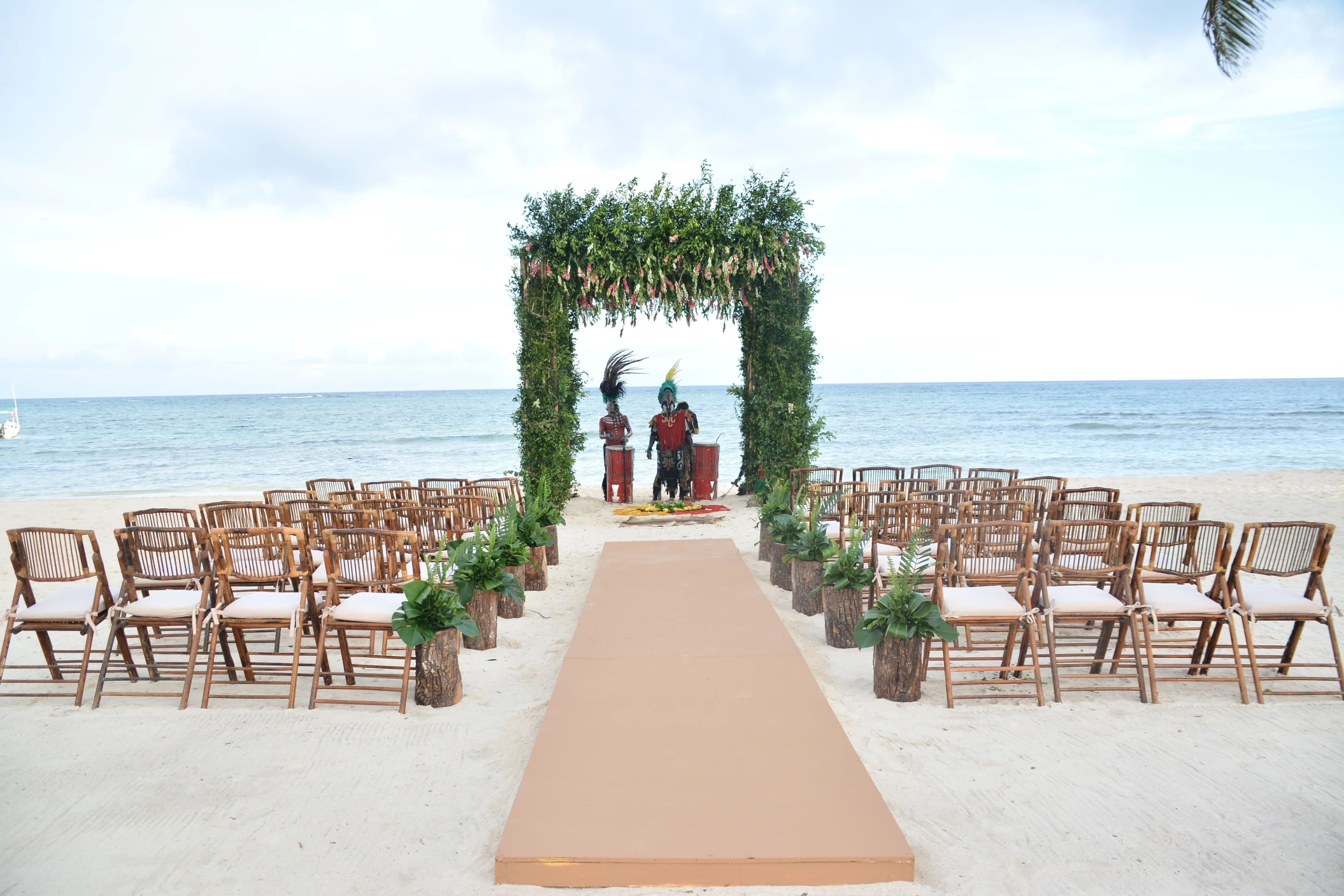 Symbolic ceremony in Seaside beach venue at Dreams Tulum Resort and Spa