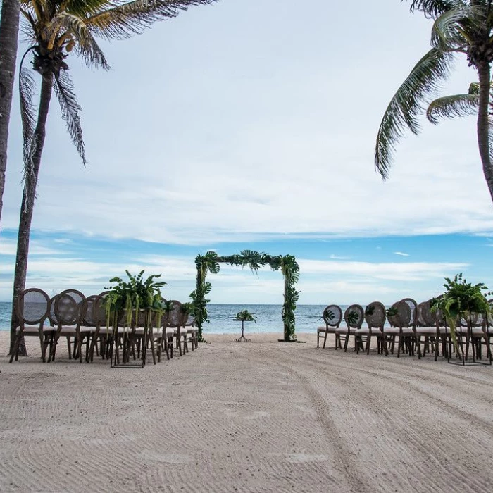 Symbolic ceremony in Seaside beach venue at Dreams Tulum Resort and Spa