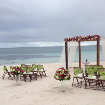 Symbolic ceremony in Seaside beach venue at Dreams Tulum Resort and Spa