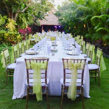 garden venue for weddings with palapa at Dreams Tulum Resort and spa