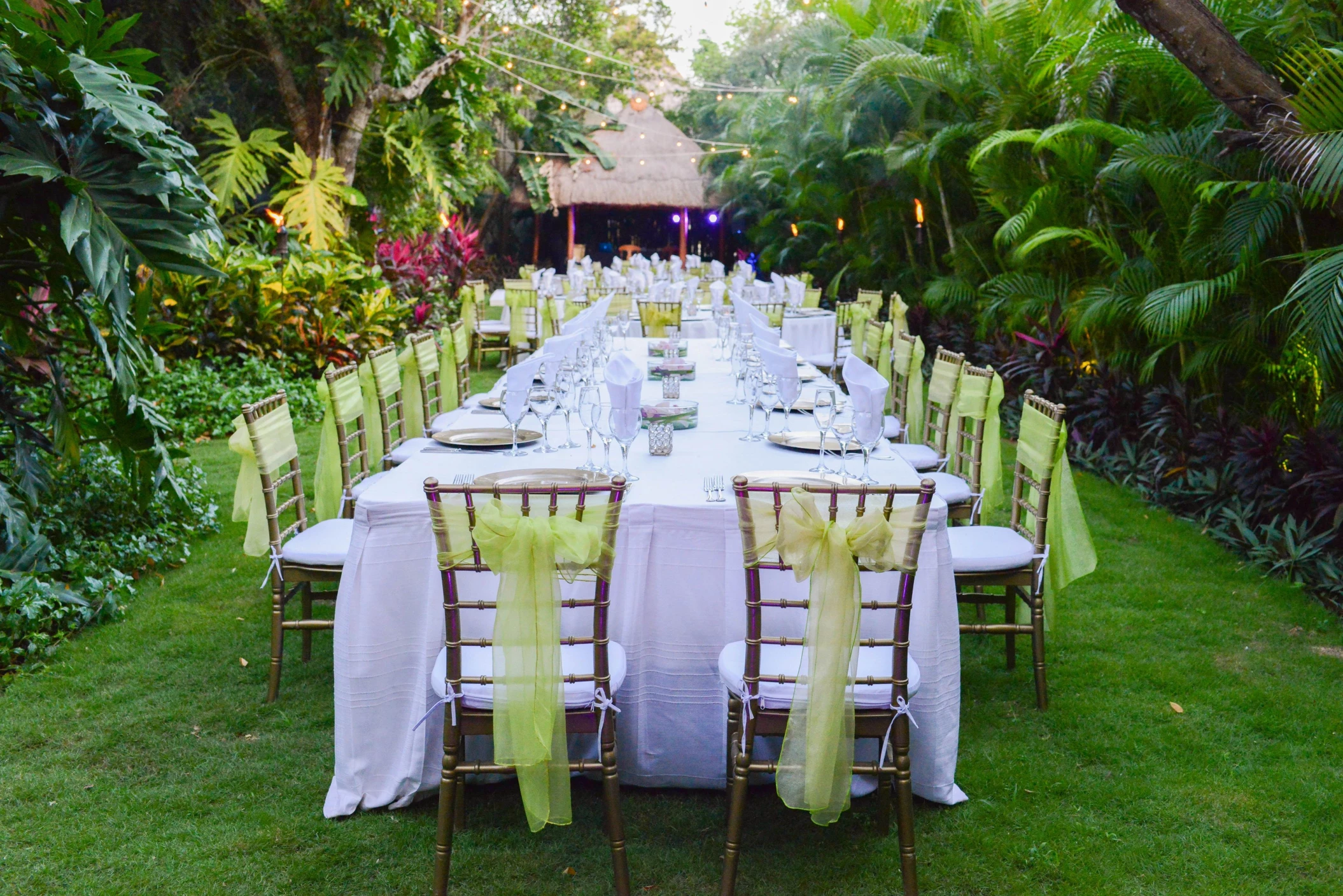 garden venue for weddings with palapa at Dreams Tulum Resort and spa