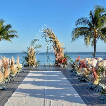 Symbolic ceremony in Sunset Rooftop at Dreams Tulum Resort and Spa.