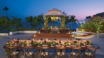 Ceremony decor on the terraza la vista at Dreams Vallarta Bay Resort and Spa