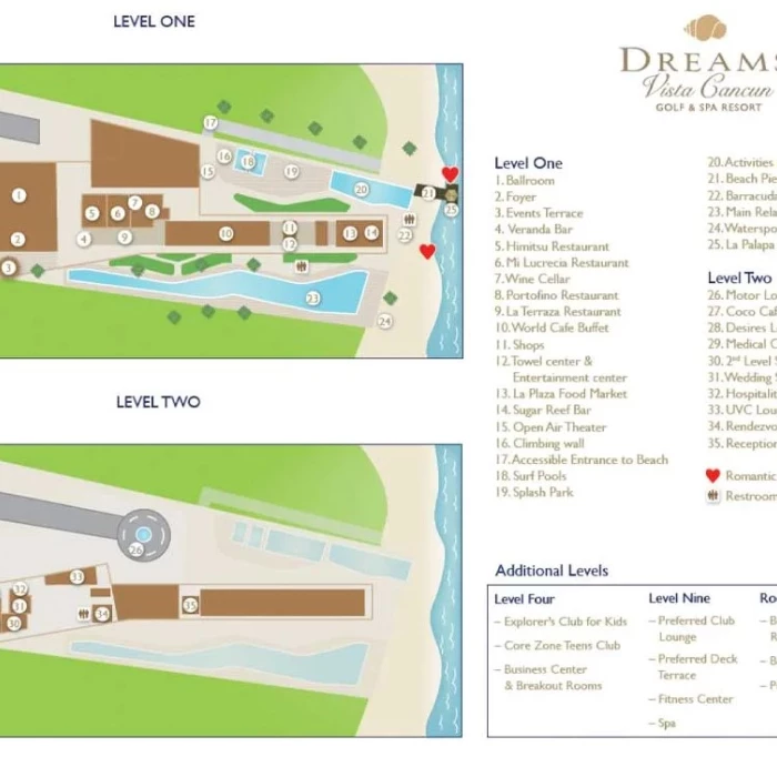 Resort map of Dreams Vista Cancun Golf & Spa Resort