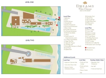 Resort map of Dreams Vista Cancun Golf & Spa Resort