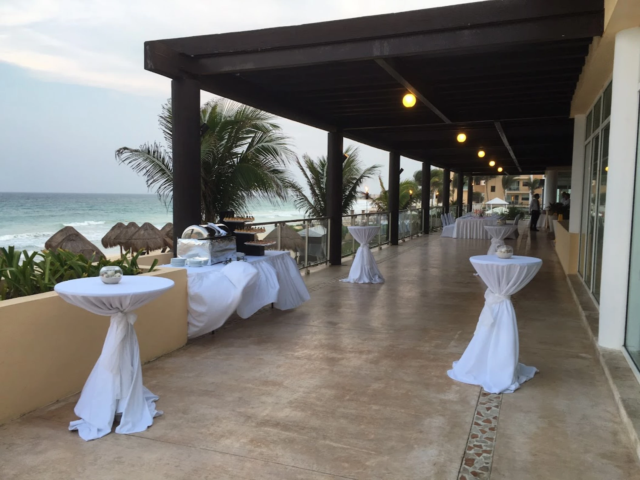Cocktail party on the carnival terrace at Dreams Jade resort and spa