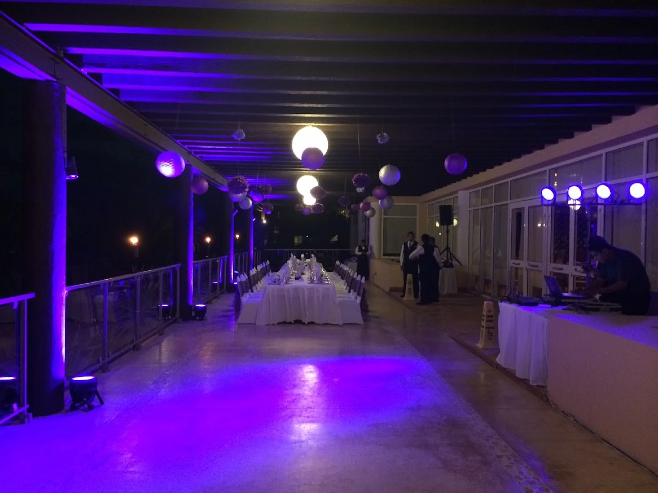 Dinner reception on the carnival terrace at Dreams Jade resort and spa