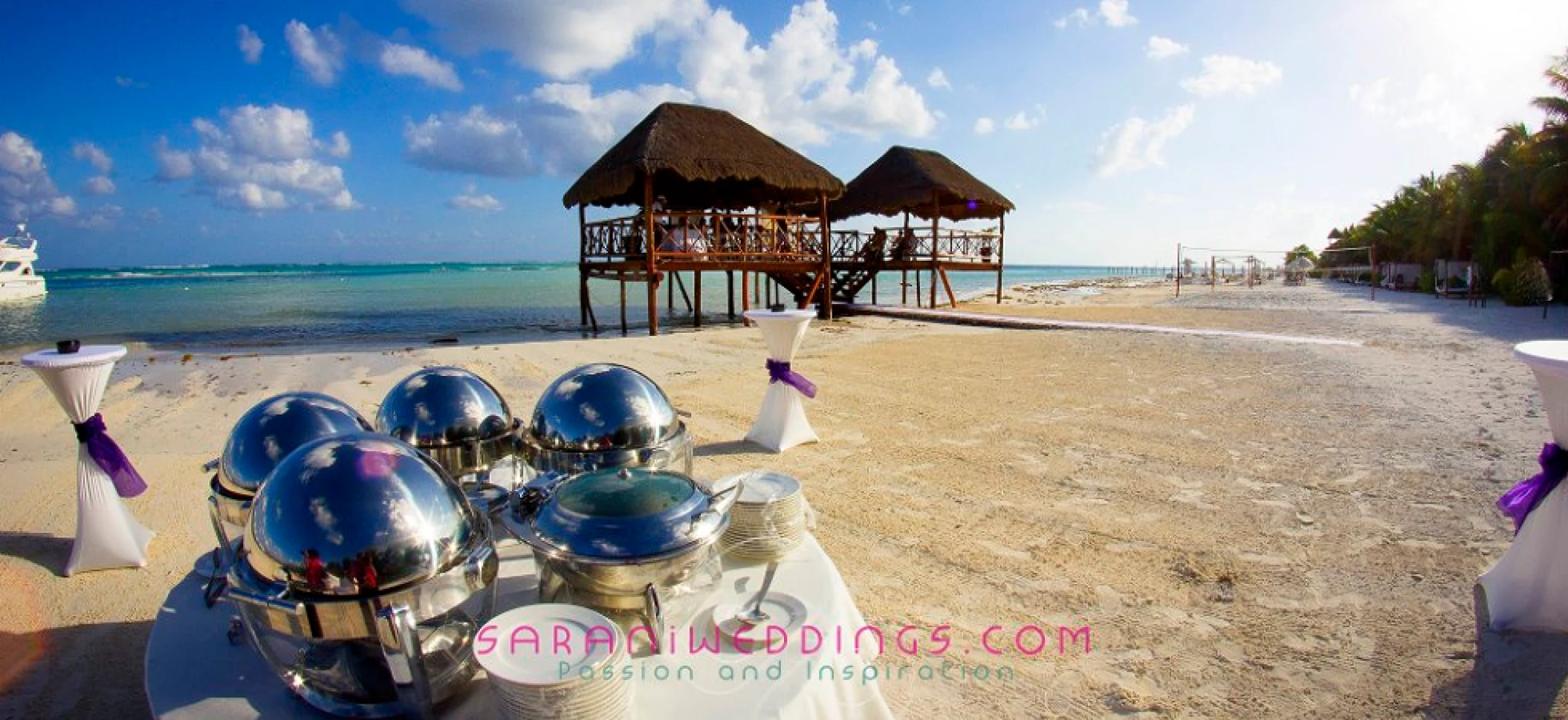 Beach Papitos venue at El dorado Maroma