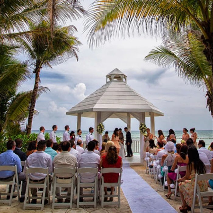 White gazebo venue at El dorado seaside suites